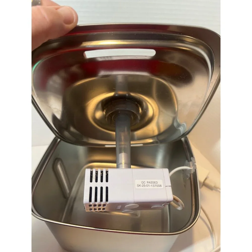 Stainless Steel Filtered Fountain Water Pump Circulation Device for Cats Indoor/